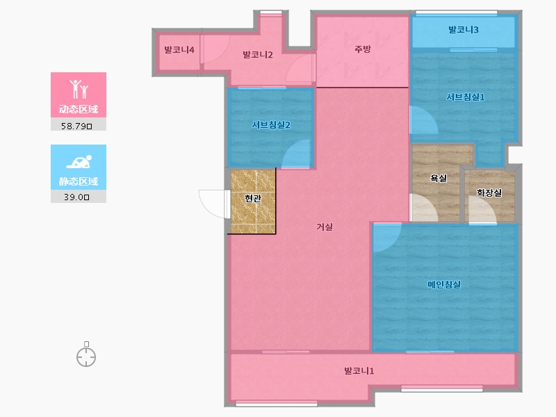 경기도-수원시 권선구-삼익2차-99.97-户型库-动静分区