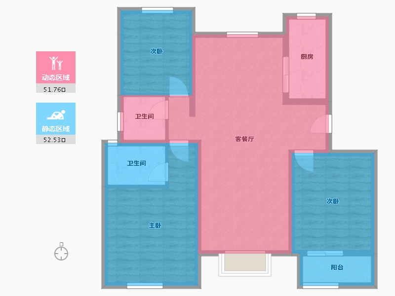 河北省-唐山市-富春山居-100.00-户型库-动静分区