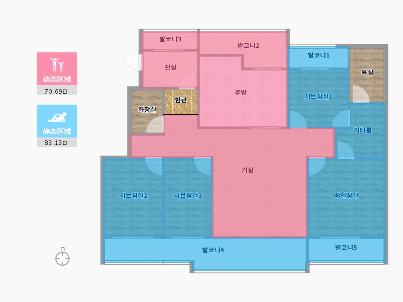 경기도-용인시 기흥구-민속마을현대모닝사이드-154.28-户型库-动静分区