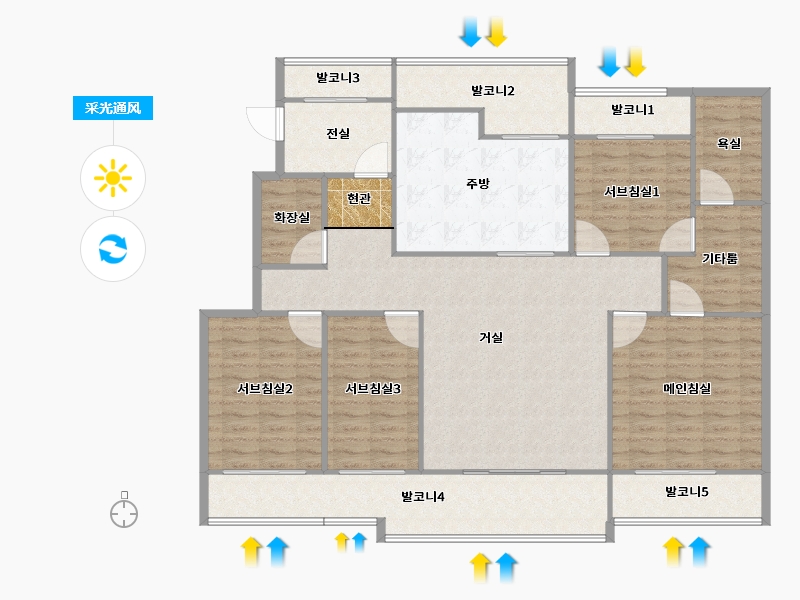 경기도-용인시 기흥구-민속마을현대모닝사이드-154.28-户型库-采光通风