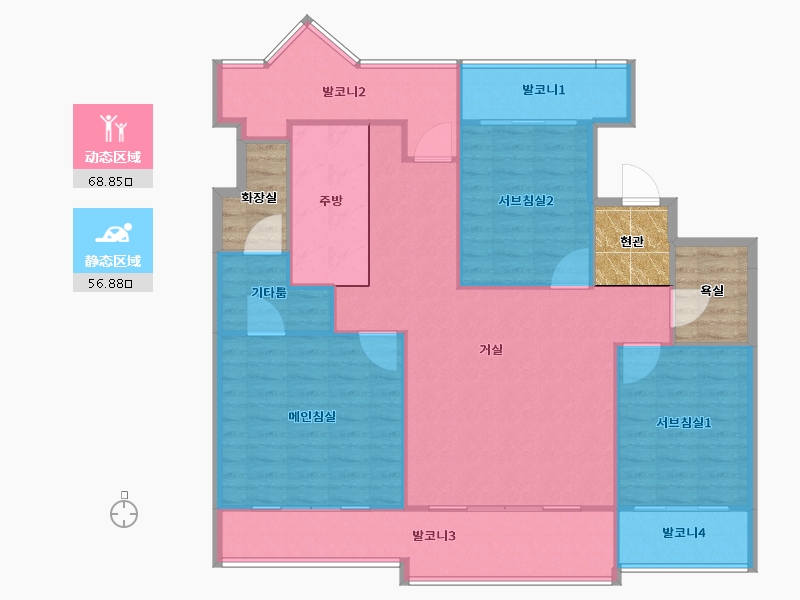 경기도-용인시 수지구-만현마을2단지아이파크-127.89-户型库-动静分区