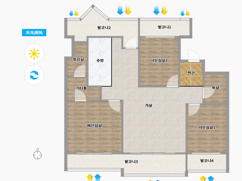 경기도-용인시 수지구-만현마을2단지아이파크-127.89-户型库-采光通风