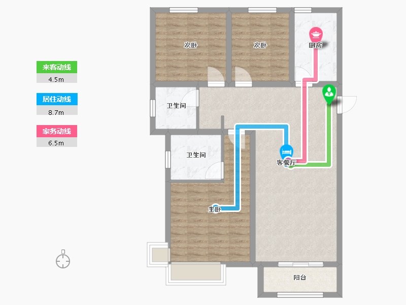 河北省-廊坊市-新城昕樾-110.00-户型库-动静线