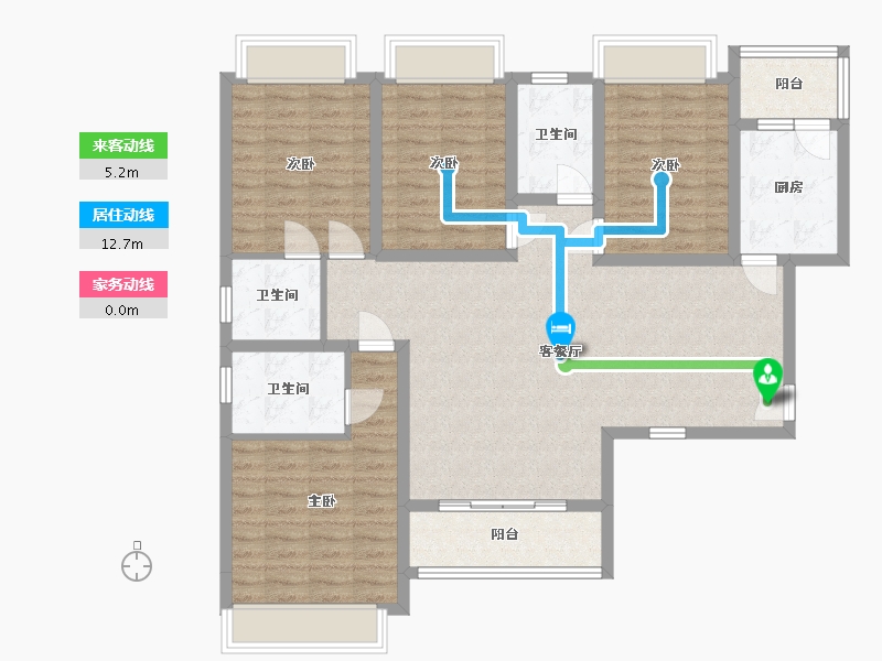 贵州省-黔南布依族苗族自治州-锦美(河畔阳光)-130.00-户型库-动静线