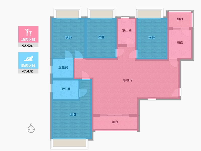 贵州省-黔南布依族苗族自治州-锦美(河畔阳光)-130.00-户型库-动静分区