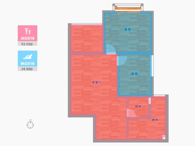 湖南省-长沙市-湘府9号-70.68-户型库-动静分区