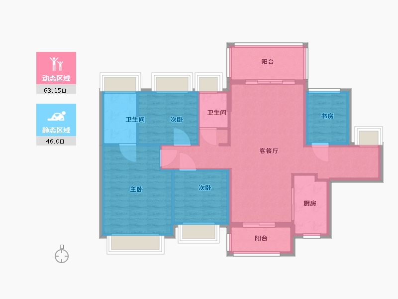 广东省-汕头市-天韵雅苑-98.00-户型库-动静分区