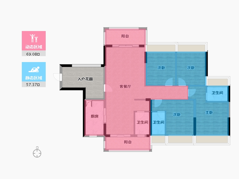 广东省-梅州市-合泰华璟城-138.00-户型库-动静分区