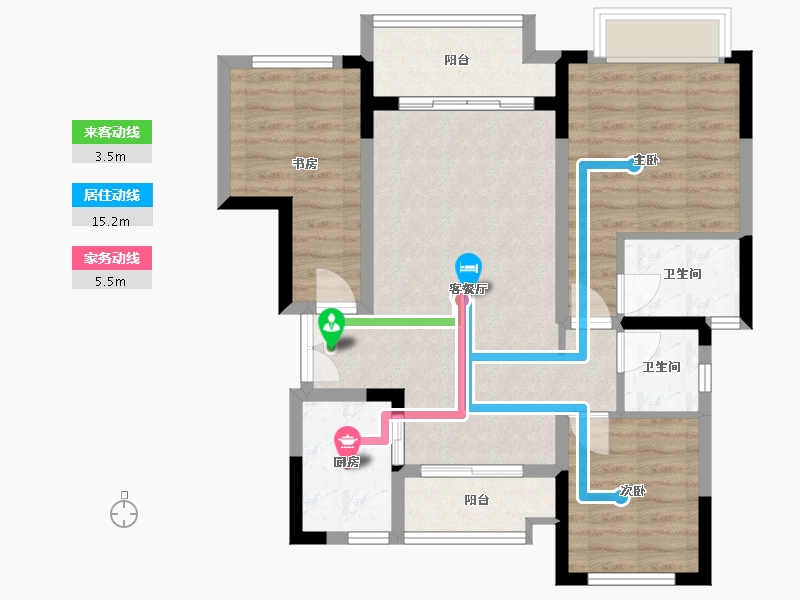 重庆-重庆市-电建泷悦华府-83.00-户型库-动静线