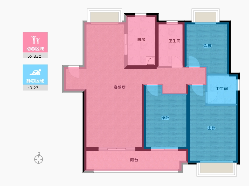 湖北省-武汉市-融创望江府-97.00-户型库-动静分区