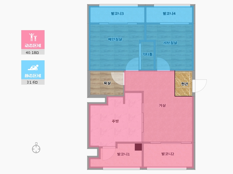 경기도-수원시 팔달구-대한대우-71.67-户型库-动静分区