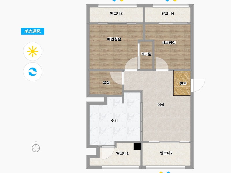 경기도-수원시 팔달구-대한대우-71.67-户型库-采光通风