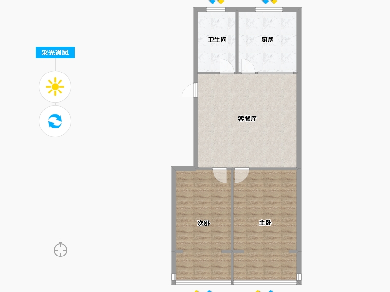 山东省-威海市-朝阳小区-90.68-户型库-采光通风