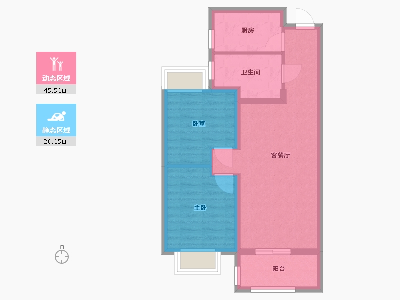 湖北省-武汉市-福星惠誉汉阳城云顶-63.00-户型库-动静分区