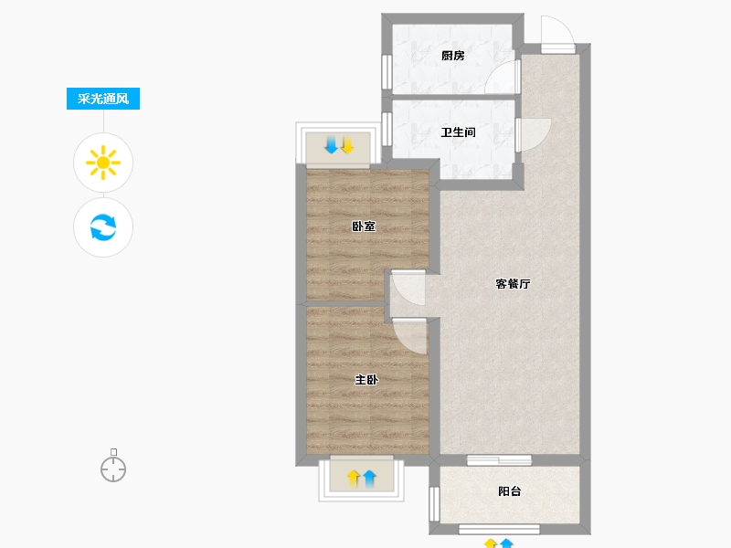 湖北省-武汉市-福星惠誉汉阳城云顶-63.00-户型库-采光通风