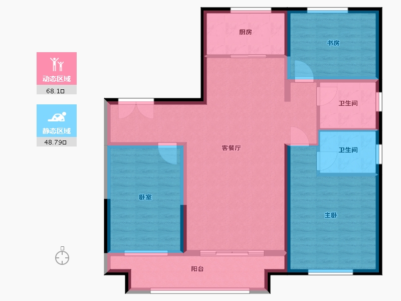 山东省-淄博市-宙合壹品-105.00-户型库-动静分区