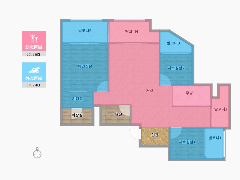 경기도-수원시 팔달구-KCC파크타운-108.25-户型库-动静分区