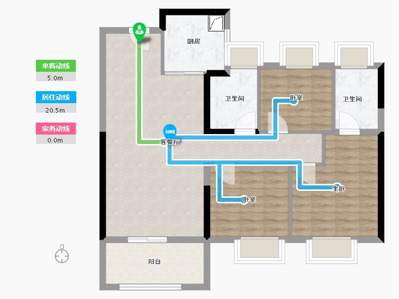 福建省-福州市-龙湖兰园·天序-86.81-户型库-动静线