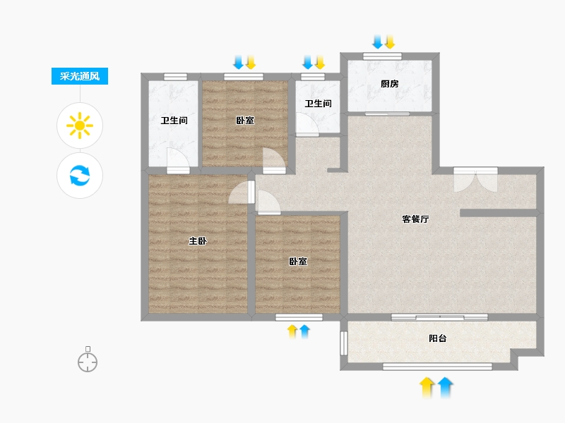 山东省-济宁市-尚龙原著-101.40-户型库-采光通风