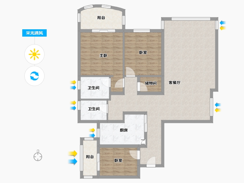 四川省-成都市-金杏苑-B区-144.00-户型库-采光通风