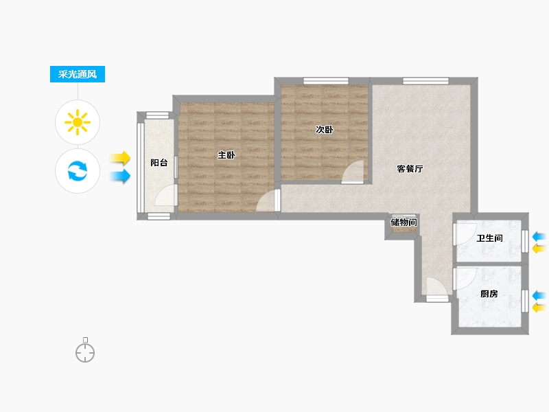 北京-北京市-八角南里小区-56.50-户型库-采光通风