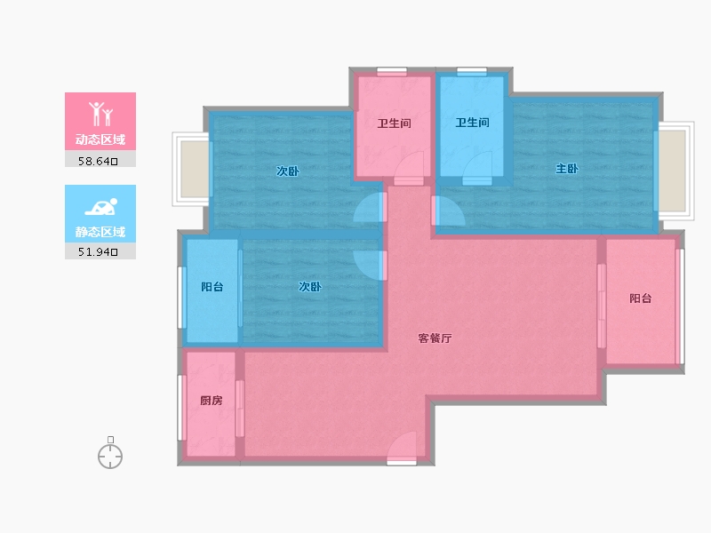 陕西省-铜川市-领地·未来城-130.00-户型库-动静分区