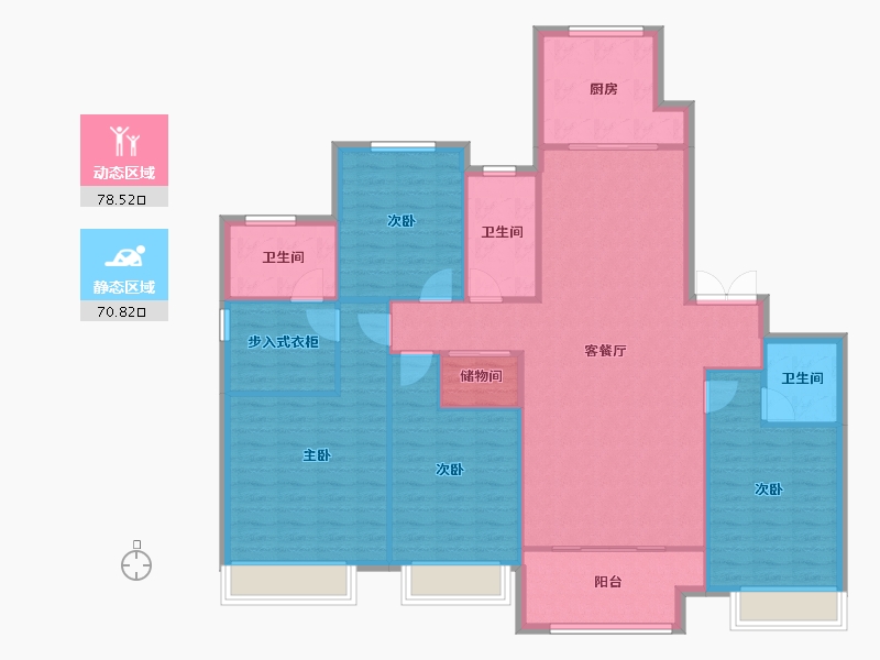 陕西省-西安市-西港碧水湾-144.00-户型库-动静分区