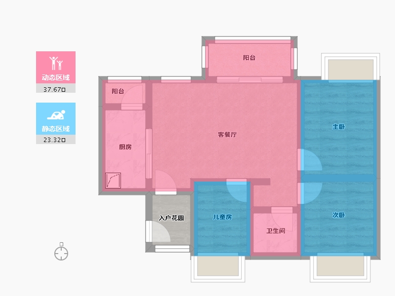 广东省-广州市-智睿花园-62.00-户型库-动静分区