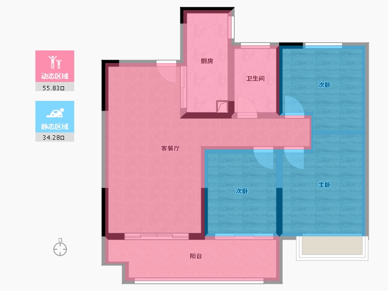 河南省-驻马店市-金域水岸-80.00-户型库-动静分区