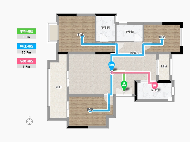 重庆-重庆市-金科·中央公园城-94.00-户型库-动静线