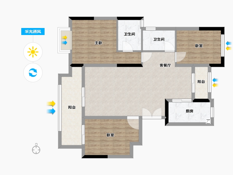 重庆-重庆市-金科·中央公园城-94.00-户型库-采光通风