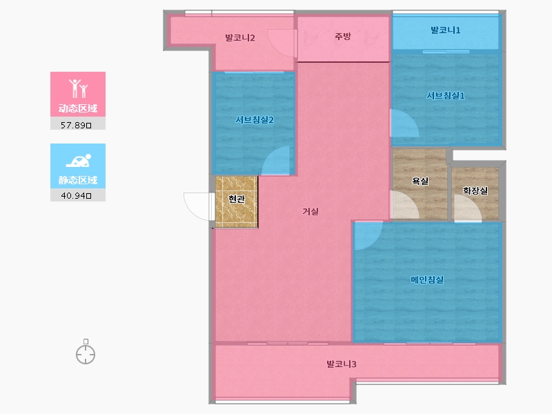 경기도-용인시 수지구-성동마을강남빌리지-100.85-户型库-动静分区