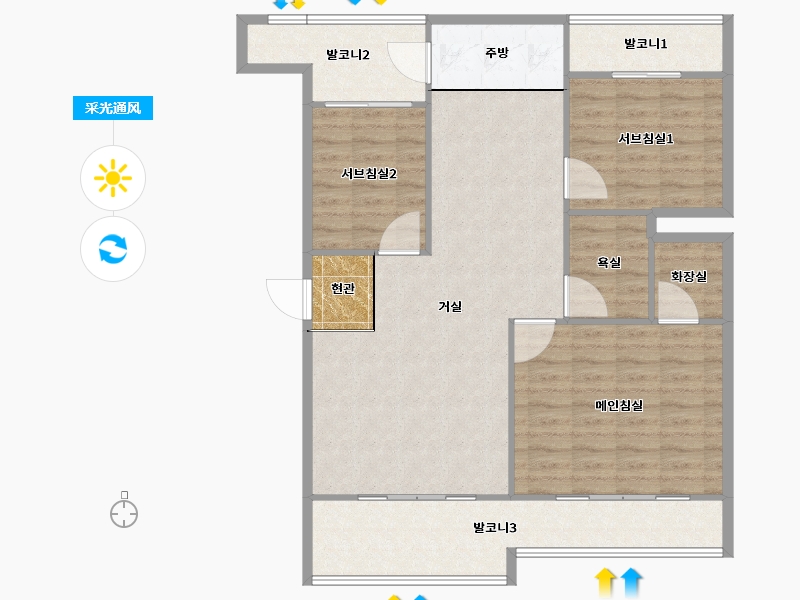 경기도-용인시 수지구-성동마을강남빌리지-100.85-户型库-采光通风