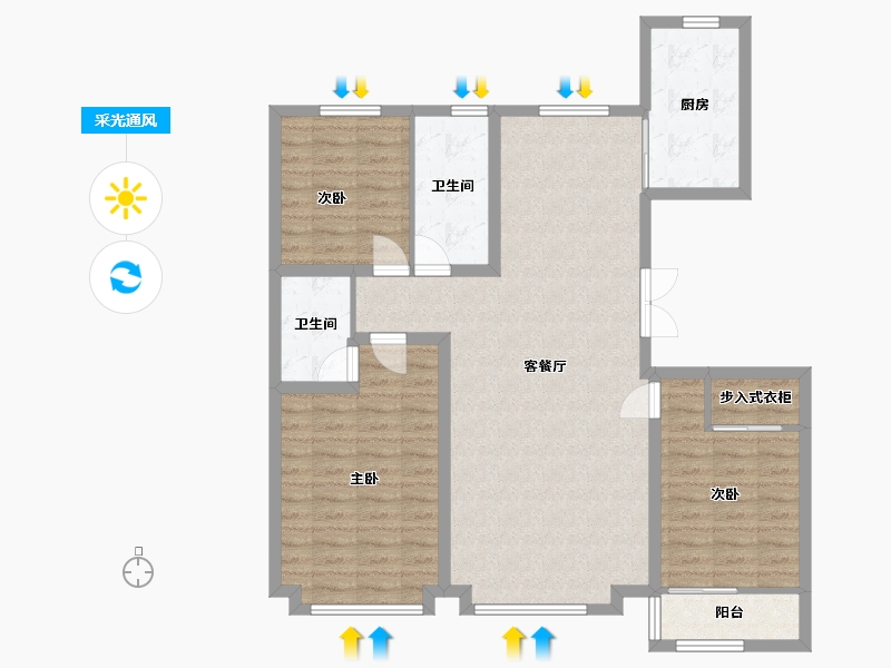 河北省-沧州市-玉玺台-130.00-户型库-采光通风