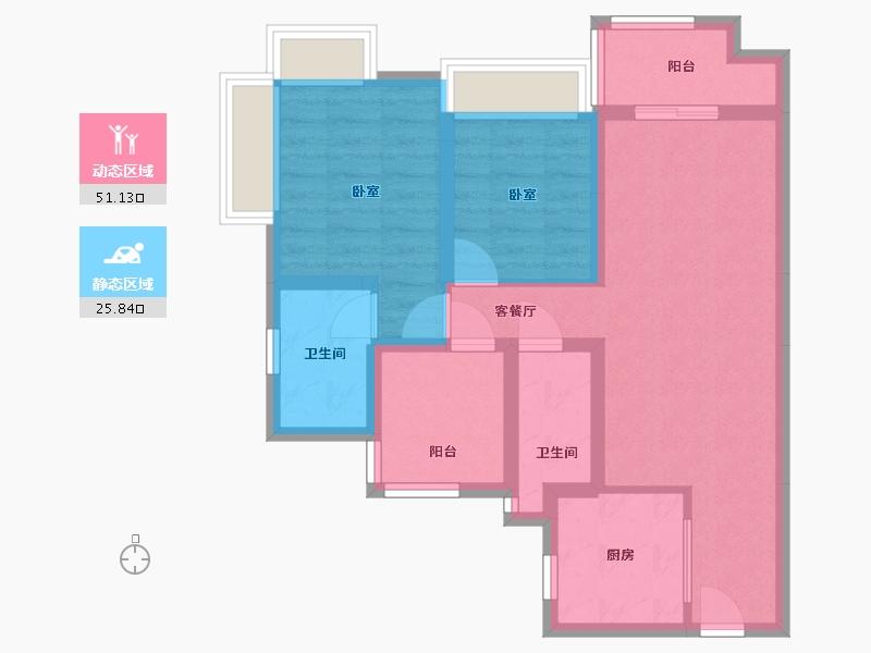 广东省-佛山市-保利中睿苑-69.00-户型库-动静分区