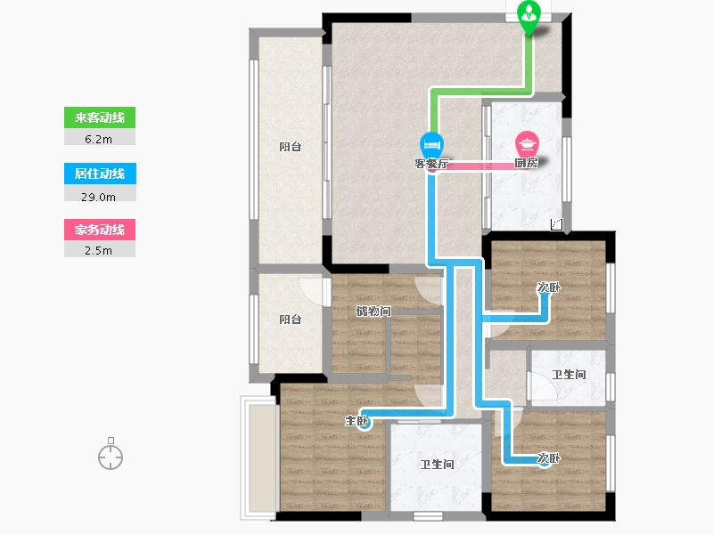 安徽省-合肥市-恒基旭辉·铂悦天汇-124.11-户型库-动静线