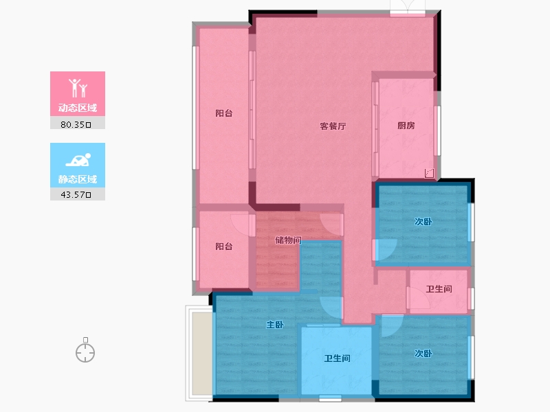 安徽省-合肥市-恒基旭辉·铂悦天汇-124.11-户型库-动静分区