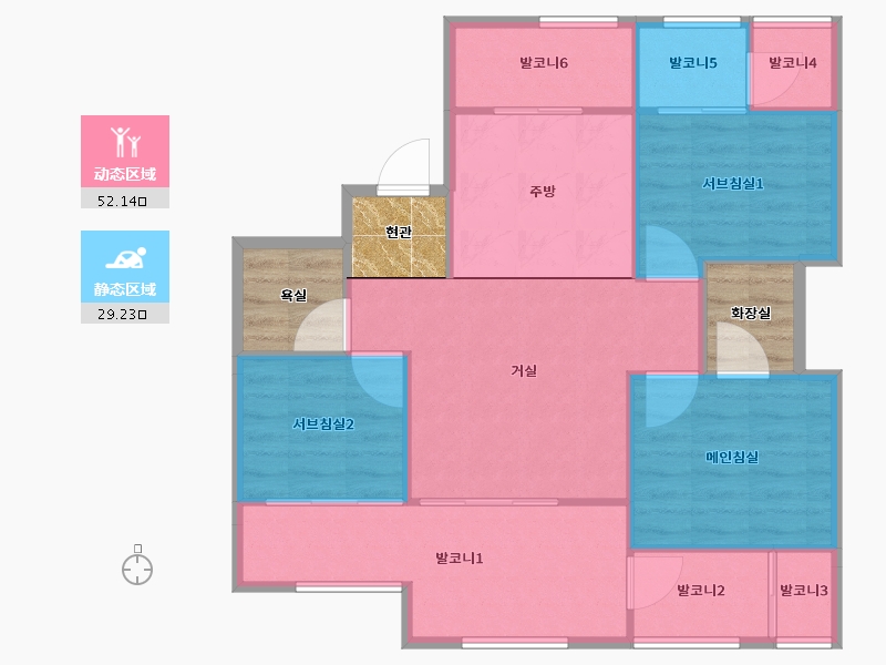 경기도-수원시 권선구-호매실스위첸-83.66-户型库-动静分区