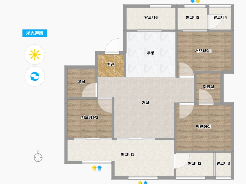 경기도-수원시 권선구-호매실스위첸-83.66-户型库-采光通风