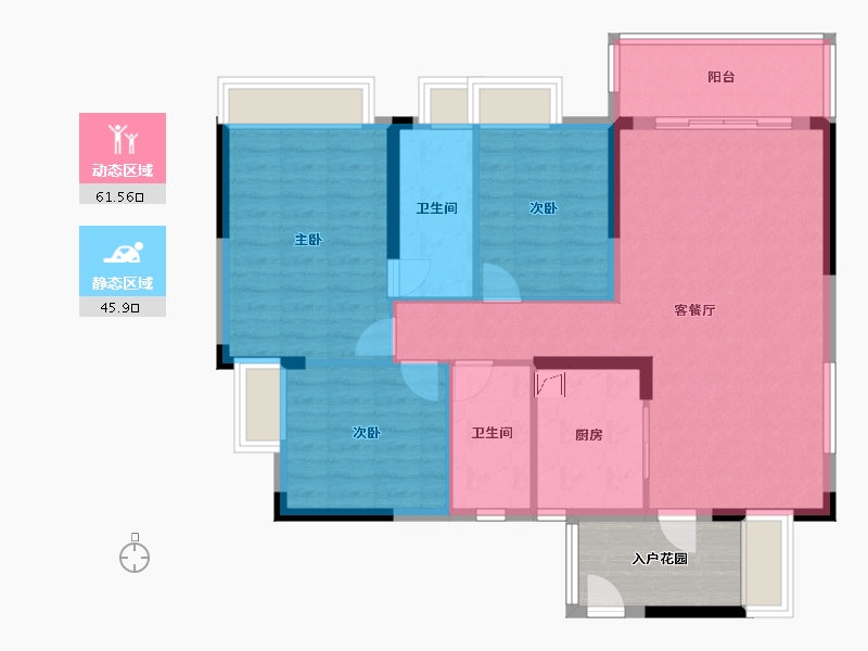 广东省-江门市-翰林印象-74.00-户型库-动静分区