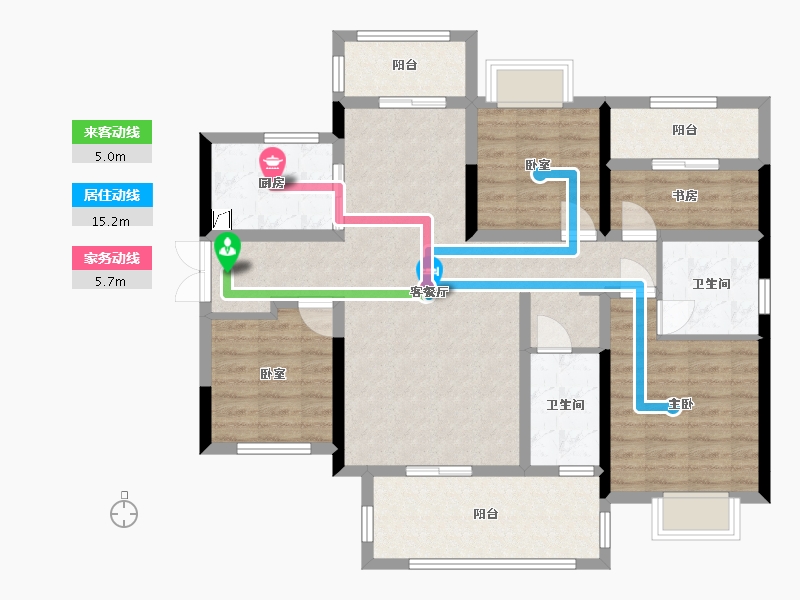 湖南省-郴州市-湖南建工东玺台-110.00-户型库-动静线