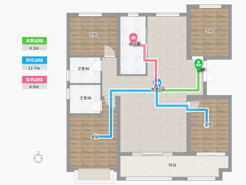 山东省-潍坊市-凤栖桃源-127.00-户型库-动静线