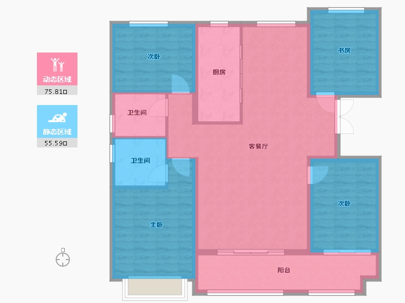 山东省-潍坊市-凤栖桃源-127.00-户型库-动静分区