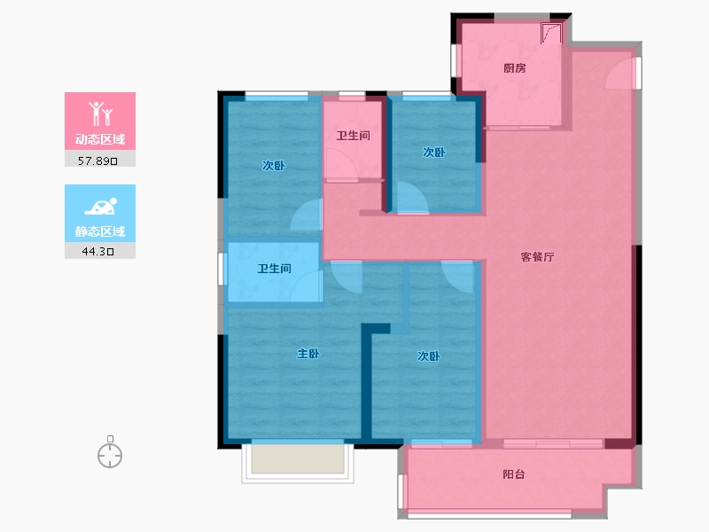 四川省-成都市-海伦堡·玖悦府-97.00-户型库-动静分区