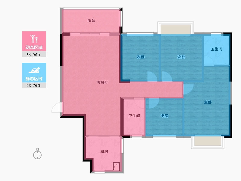 广西壮族自治区-南宁市-锦绣丽原-128.00-户型库-动静分区