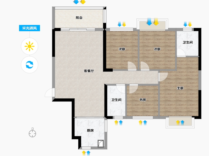 广西壮族自治区-南宁市-锦绣丽原-128.00-户型库-采光通风