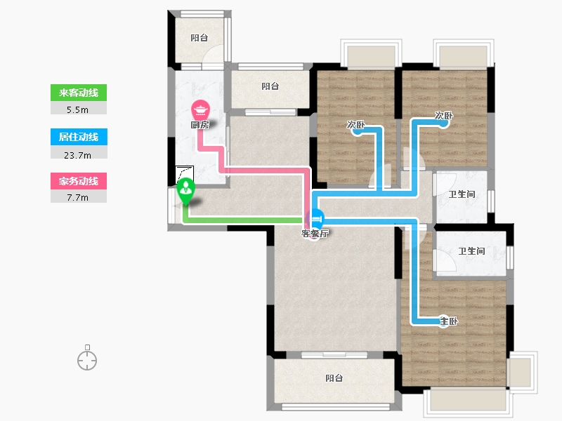 湖南省-长沙市-lingyu-100.00-户型库-动静线