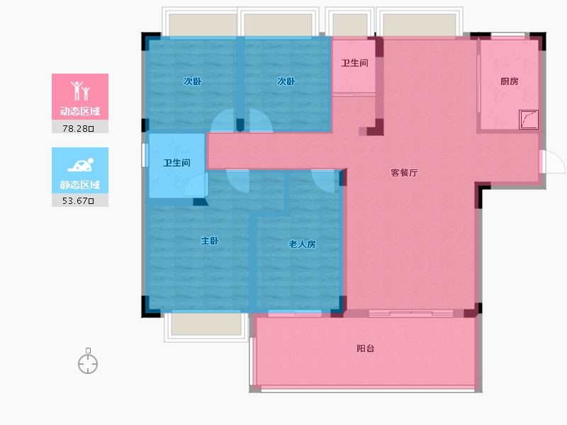 湖南省-永州市-碧桂园正央公园-136.00-户型库-动静分区