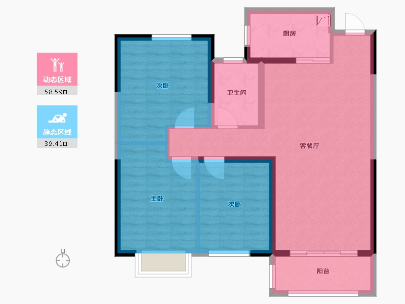 山东省-聊城市-裕昌·莲湖新城-88.00-户型库-动静分区