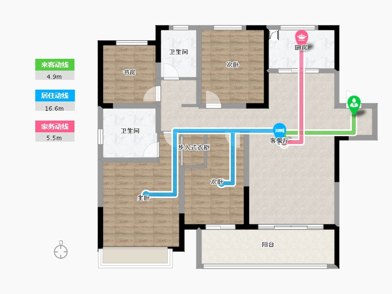 河南省-郑州市-联盟新城五期东方即白-125.00-户型库-动静线